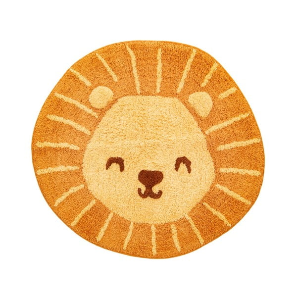 Tappeto arancione in cotone per bambini , 54 x 57 cm Lion Head - Sass & Belle