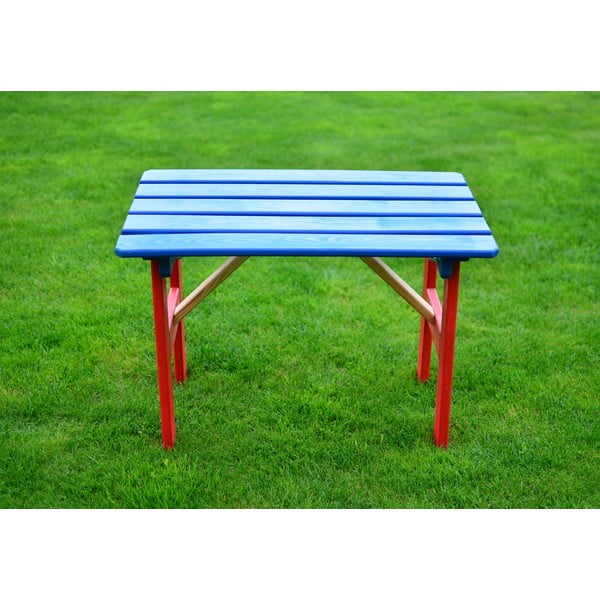 Set da pranzo per bambini da giardino in legno di pino per 4 persone Kasia - Rojaplast-image-1