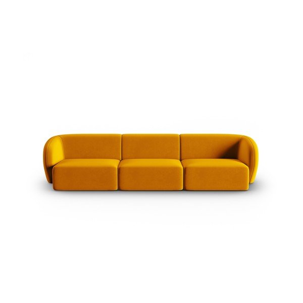 Divano color senape con rivestimento in velluto 266 cm Paolo – Milo Casa