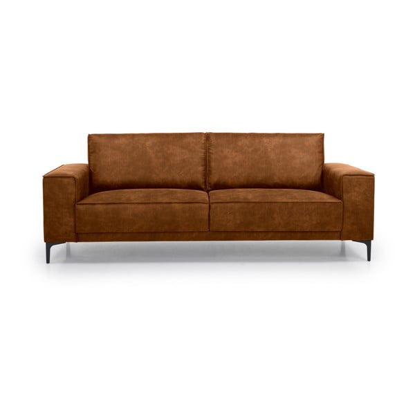 Divano in similpelle marrone cognac 224 cm Copenhagen - Scandic