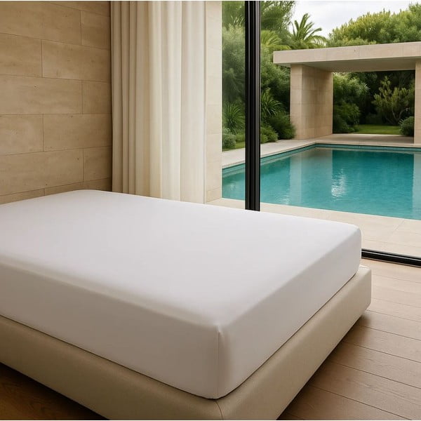 Lenzuolo con angoli bianco in cotone renforcé 200x140 cm Ranforce – Mila Home Luxury-image-3