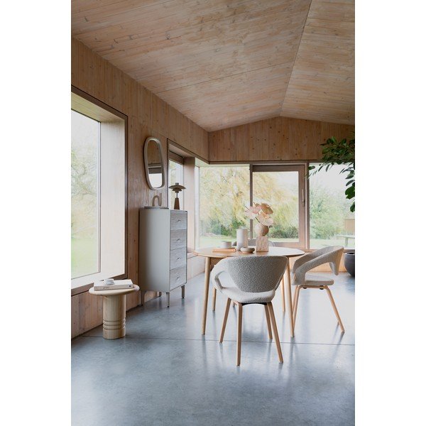 Tavolo da pranzo rotondo con piano effetto rovere allungabile con estensione ø 120 cm Twist – Zuiver-image-2