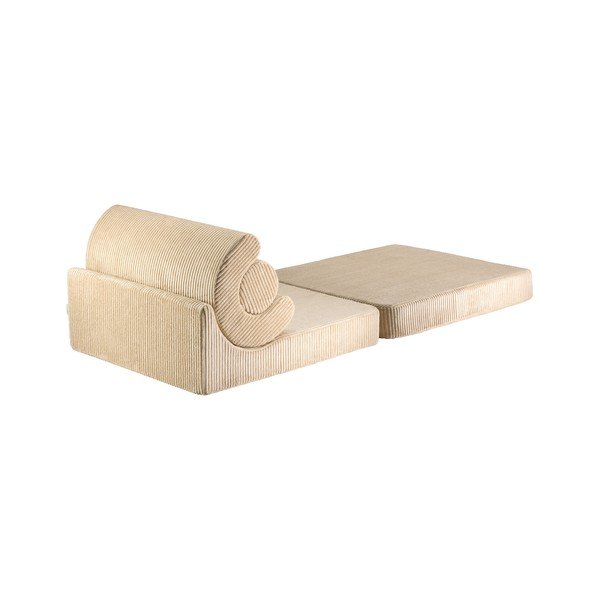 Poltrona per bambini marrone chiaro con rivestimento in velluto a coste Flipster – Wigiwama-image-2