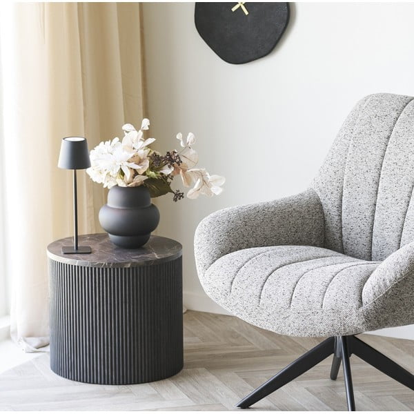 Vaso nero in vetro (altezza totale 20 cm) Vera – House Nordic-image-2