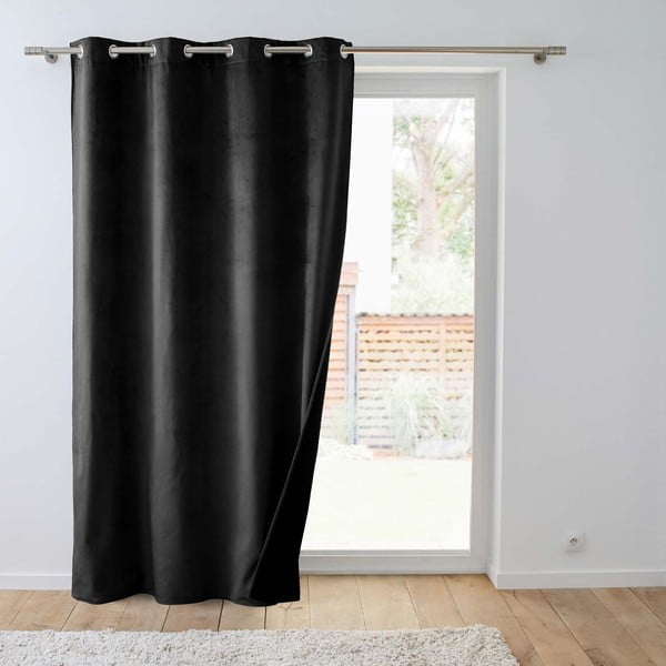 Tenda termoisolante nera in velluto 140x260 cm Polarchic – douceur d'intérieur