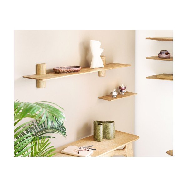 Mensola colore naturale chiaro in rovere massiccio 110 cm Calcata – House Nordic-image-1