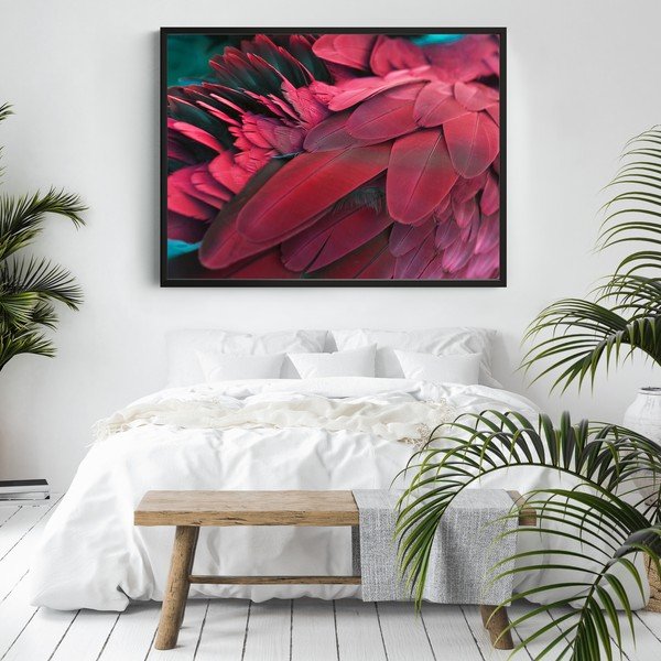 Poster rosso, 100 x 70 cm Feathers - DecoKing-image-2