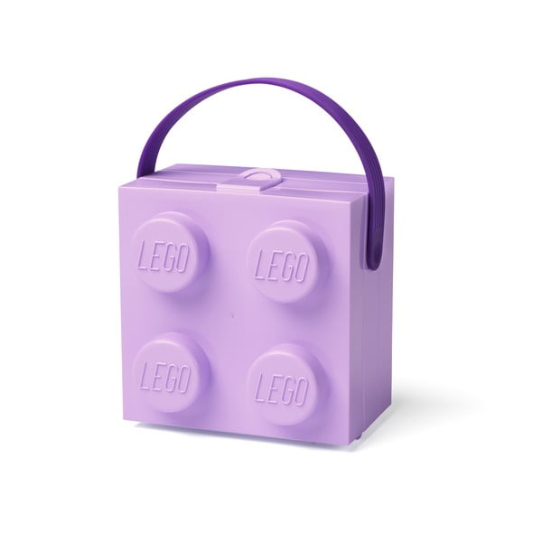 Scatola portaoggetti viola con maniglia - LEGO®