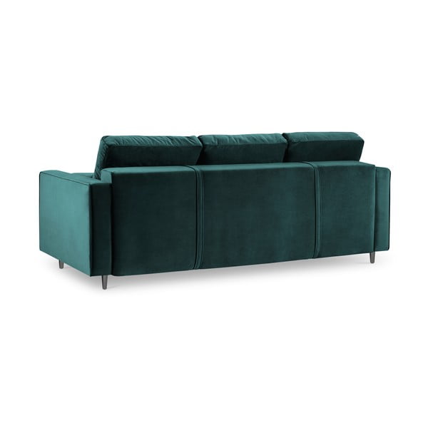 Divano letto in velluto verde petrolio Santo - Milo Casa-image-4