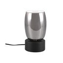Lampada da tavolo con paralume in vetro nero e argento (altezza 24 cm) Barret - Trio Select