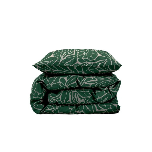 Biancheria da letto damascata verde per letto singolo 140x200 cm Abstract leaves - Södahl