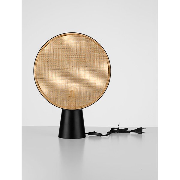 Lampada da tavolo nera opaca/di colore naturale in metallo (altezza totale 48,5 cm) Tierra – Nova Luce-image-3