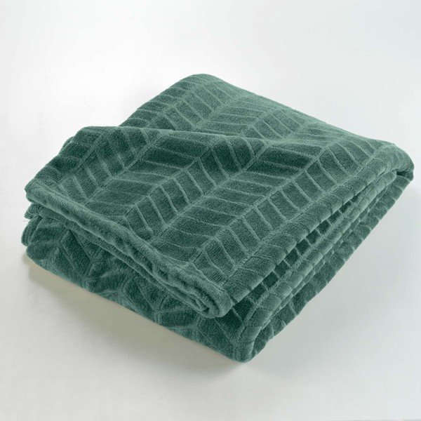 Copriletto verde in microflanella 180x220 cm Arya – douceur d'intérieur-image-2