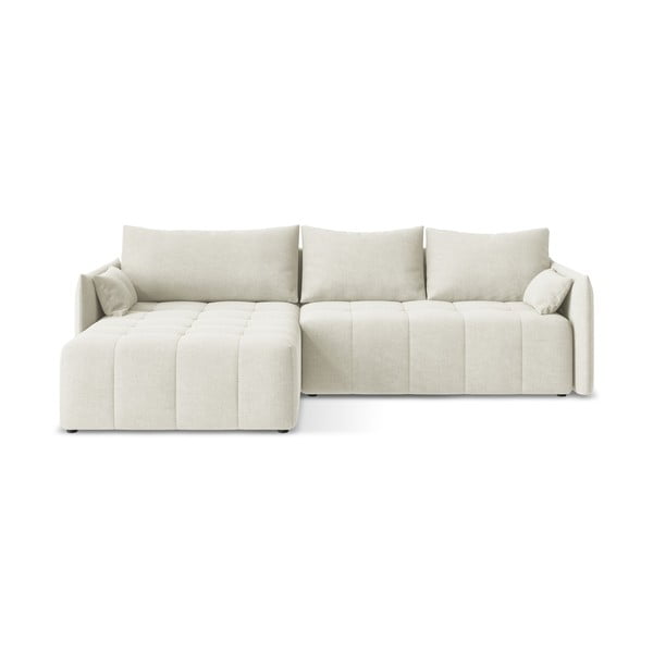 Divano angolare beige allungabile/con contenitore (con penisola a sinistra/con chaise lounge) Moku – Makamii