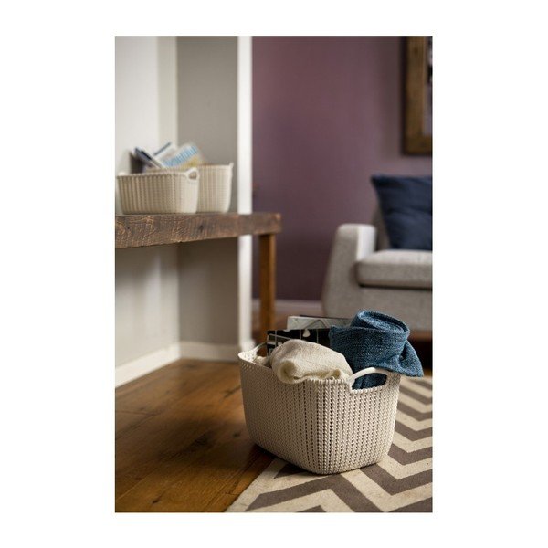 Cesto portaoggetti crema grande Knit - Curver-image-1