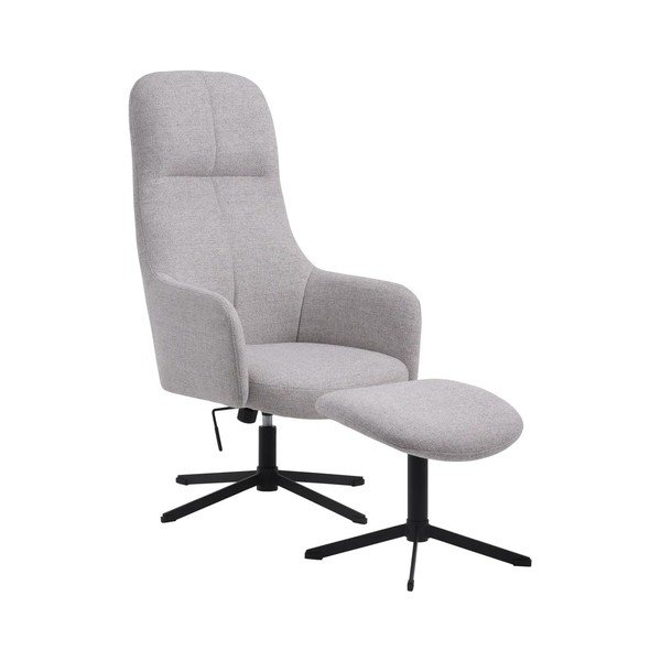 Poltrona da relax grigio chiaro girevole Manning – Unique Furniture