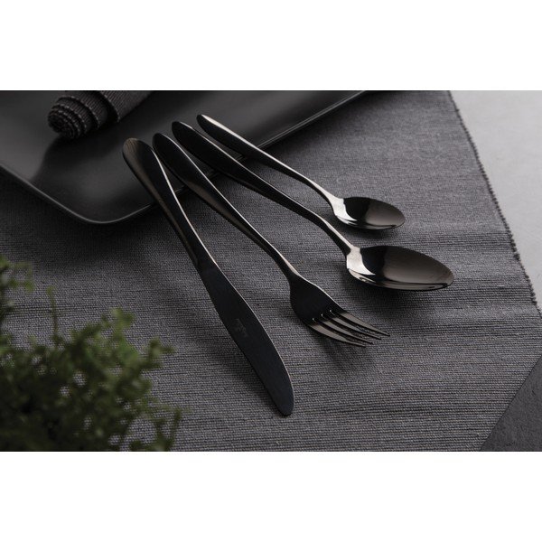 Posate in acciaio inox nero 24 pezzi Black Mirror Collection - BerlingerHaus-image-1