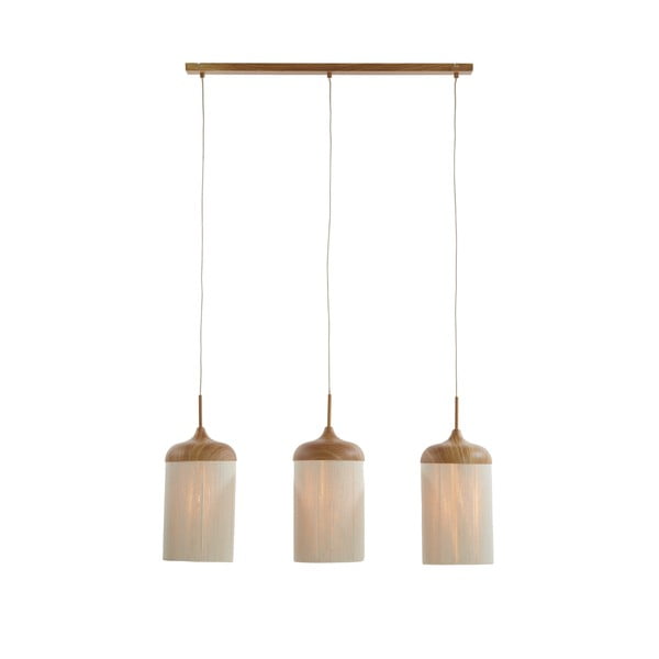 Lampadario in colore naturale con paralume in tessuto Dania - Light & Living-image-2