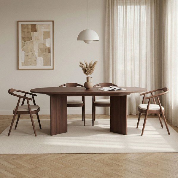 Tavolo da pranzo con effetto noce allungabile con estensione 90x160 cm Sorell – Kalune Design-image-3