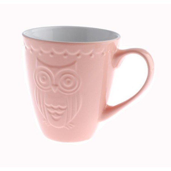 Růžový keramický hrnek Dakls Owl, 200 ml