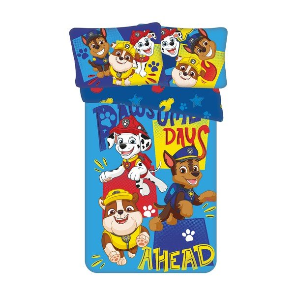 Set copripiumino e federa da bambini blu in cotone per culla 100x135 cm Paw Patrol "Pawsome days ahead" – Jerry Fabrics