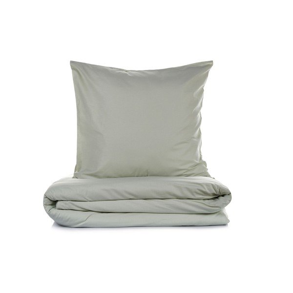 Set copripiumino e federa color salvia per letto singolo 200x140 cm Plain  – Mijolnir