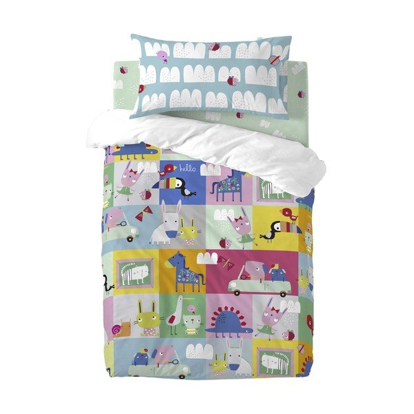 Lenzuolo in cotone per bambini, 60 x 120 cm Patchwork Animal - Moshi Moshi-image-2