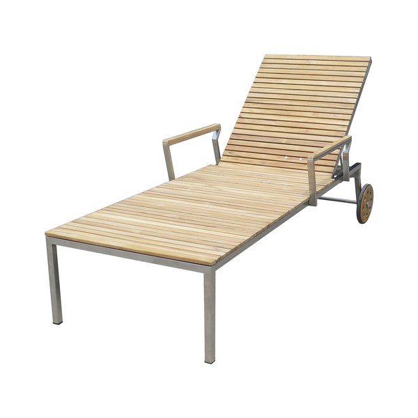 Sedia a sdraio da giardino in metallo marrone Denver - Garden Pleasure