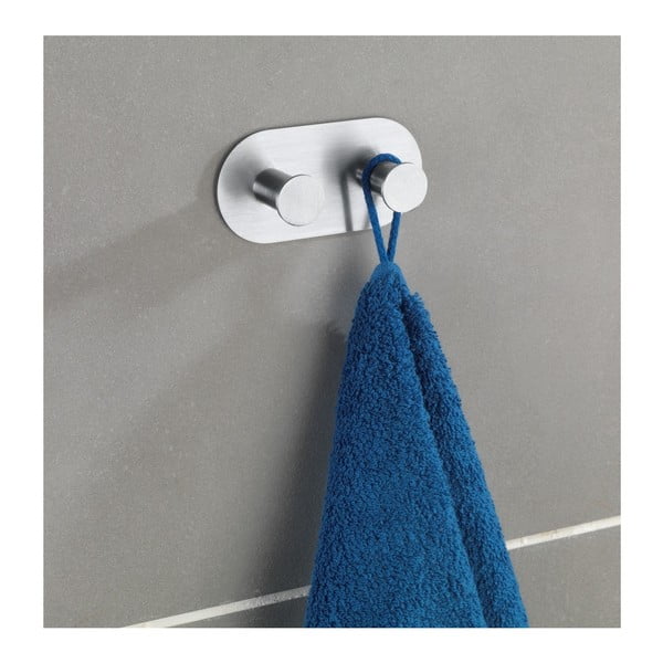 Gancio a parete doppio autoportante in argento Duo Cona - Wenko-image-3