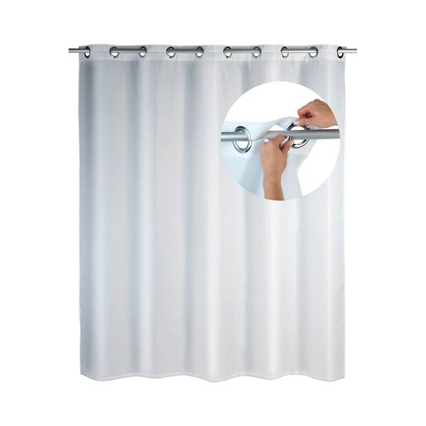 Tenda da doccia bianca con finitura antimuffa Barocco, 180 x 200 cm Comfort Flex - Wenko-image-4