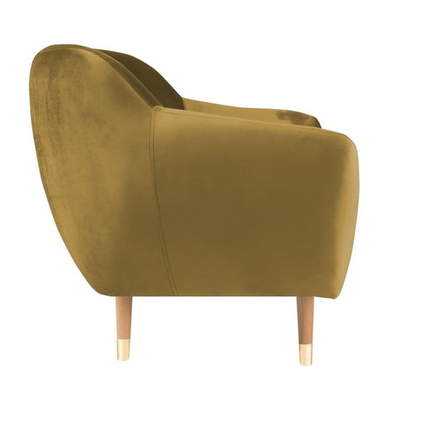 Poltrona in velluto color oro Benito - Mazzini Sofas-image-3