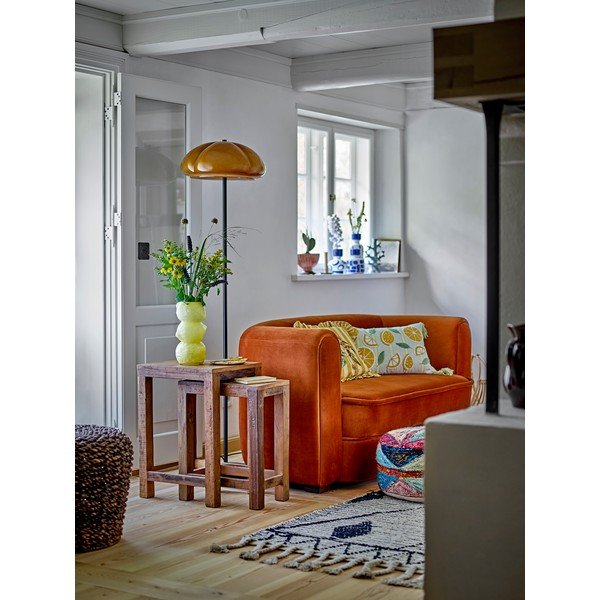 Vaso giallo in vetro (altezza totale 27 cm) Limone – Bloomingville-image-1