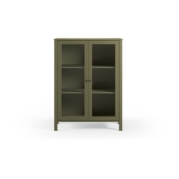 Vetrina verde in pino massiccio 90x120x40 cm Alessandra – Marckeric-image-2