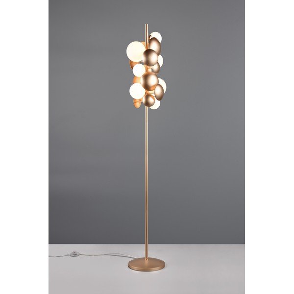 Lampada da terra con paralume in vetro in oro e bianco (altezza 155 cm) Bubble - Trio Select-image-2