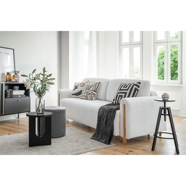 Divano grigio allungabile/con contenitore e rivestimento in bouclé 244 cm Arcadova – ELTAP-image-3