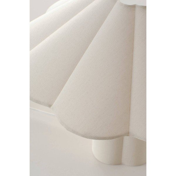 Lampada da tavolo color crema in lino (altezza totale 38 cm) Gerd – Jotex-image-4