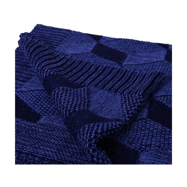 Coperta in cotone blu scuro Clen, 130 x 170 cm - Homemania Decor-image-1