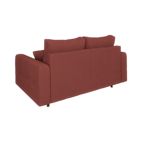 Divano color mattone con rivestimento in velluto a coste 150 cm Ariella – Ropez-image-2