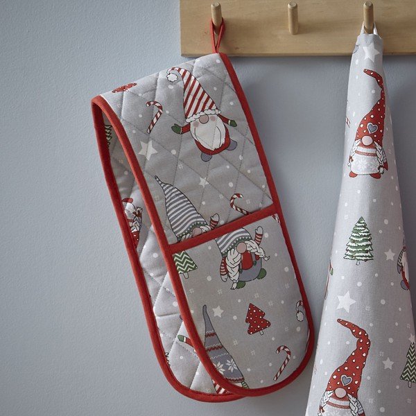 Guanto da cucina doppio con motivo natalizio Gnomes - Catherine Lansfield-image-1