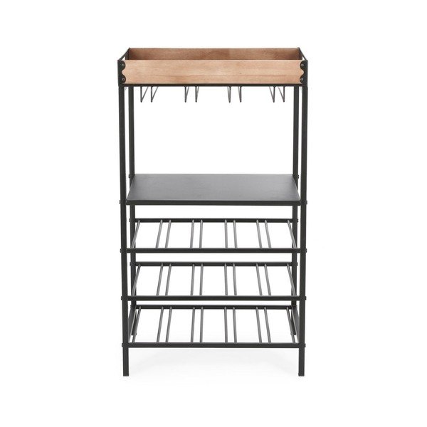 Cantinetta nera in metallo numero di bottiglie 15, 48,5x84,5x34 cm Isaac – Yes Everyday-image-3