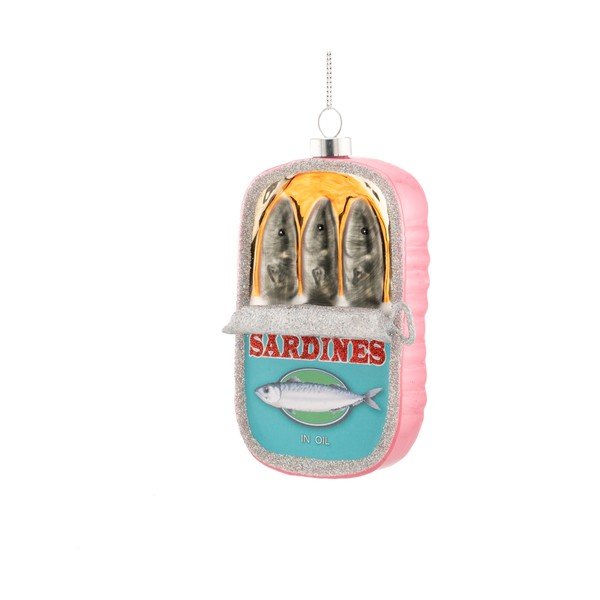 Decorazione per albero di natale in vetro 7 cm Can of Sardines – Sass & Belle