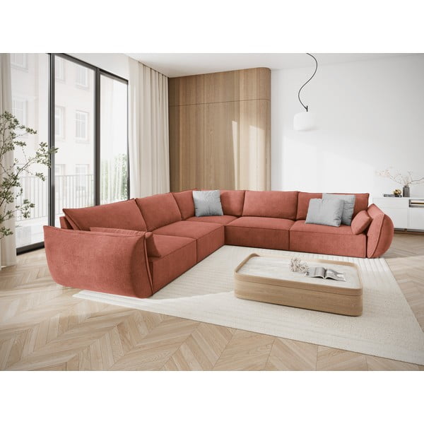 Divano angolare rosso (variabile) Vanda - Mazzini Sofas-image-1