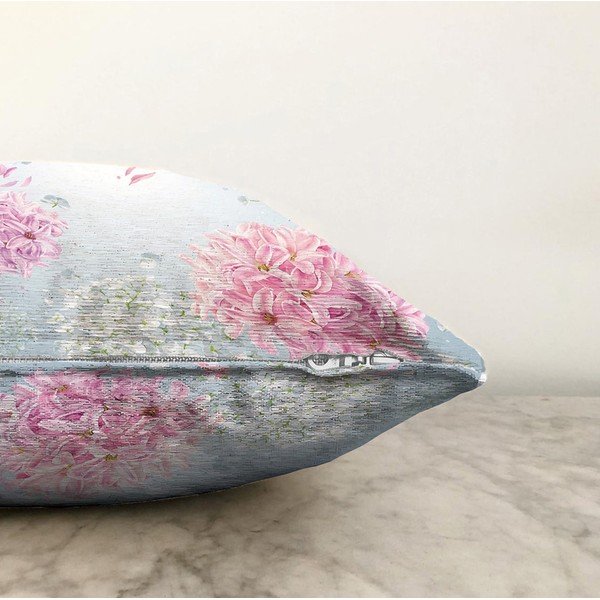 Federa blu in misto cotone Peonia, 55 x 55 cm - Minimalist Cushion Covers-image-1