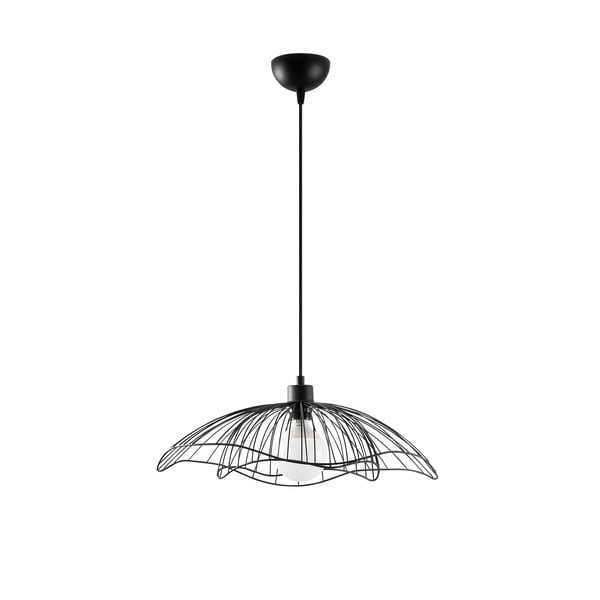 Lampadario nero con paralume in metallo ø 50 cm Farac – Opviq lights