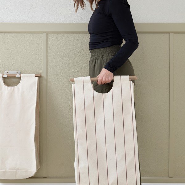 Cesta per il bucato da parete beige in tessuto BagUp – ReCollector-image-3