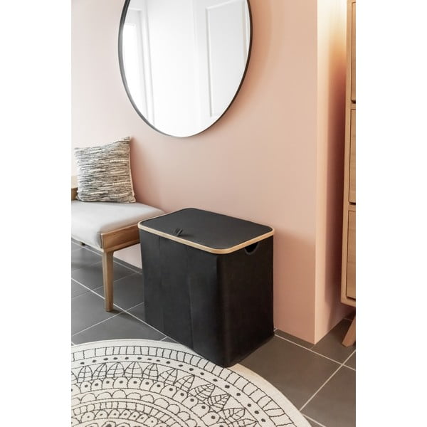 Cesto portabiancheria in tessuto 105 l Trio Ecori - Wenko-image-1