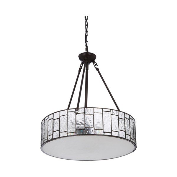 Lampadario in metallo con paralume in vetro ø 46 cm Waldorf – Premier Housewares-image-2