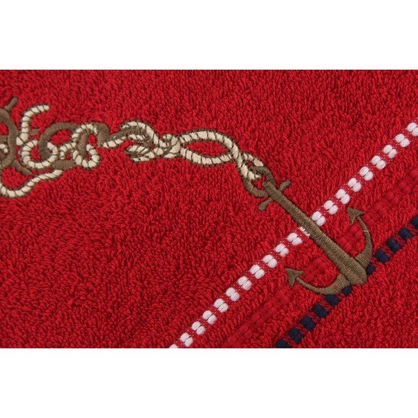 Set di 2 asciugamani Marina Red Cipa, 50x90 cm - Foutastic-image-1