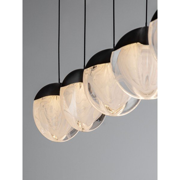 Lampadario LED nero opaco in alluminio con paralume in vetro con intensità regolabile Alicia – Nova Luce-image-3