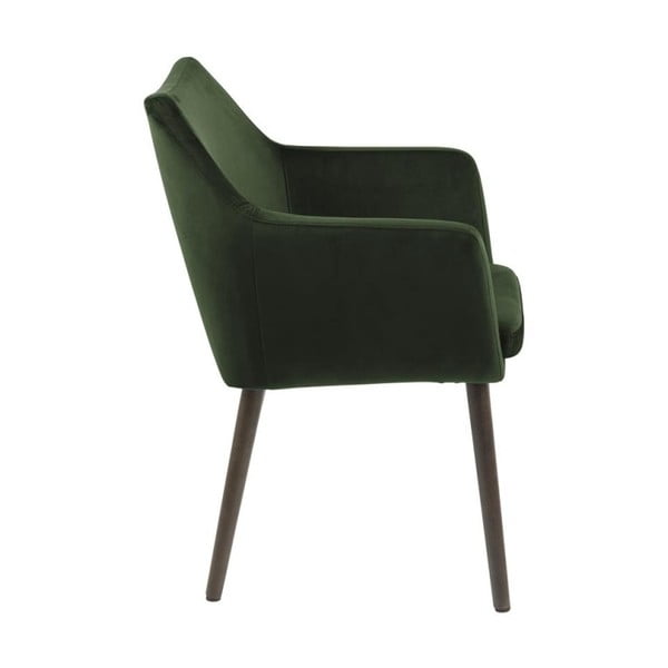 Sedia da pranzo verde in imbottito con braccioli Nora – Actona-image-4